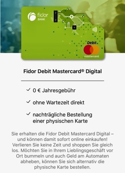 Fidor Debit Mastercard Digital